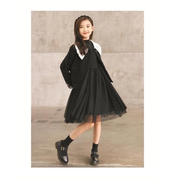 ビッグ襟ジャケット 単品販売 キッズ ジュニア 女の子 通学 小学生 中学生 長袖  ガールズ シンプル ブラック 暖かい アウター 卒業式 |  | 07