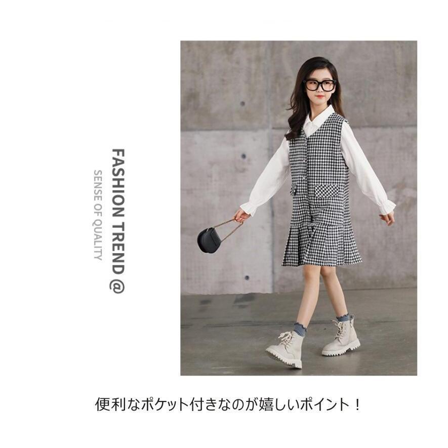 白シャツ チェックジャンスカセット シンプル フォーマル 入学式 こども 子供服 説明会 発表会 七五三 セットアップ p0626 |  | 10