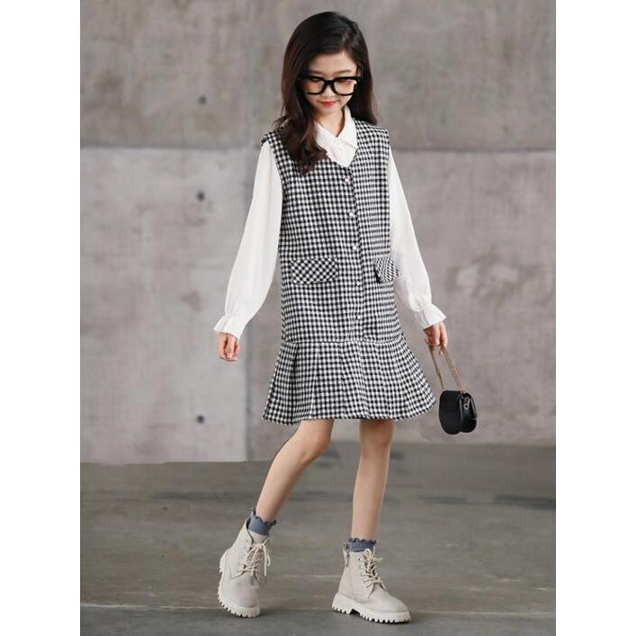白シャツ チェックジャンスカセット シンプル フォーマル 入学式 こども 子供服 説明会 発表会 七五三 セットアップ p0626 |  | 11