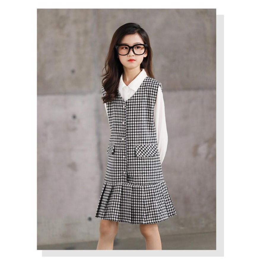白シャツ チェックジャンスカセット シンプル フォーマル 入学式 こども 子供服 説明会 発表会 七五三 セットアップ p0626 |  | 13