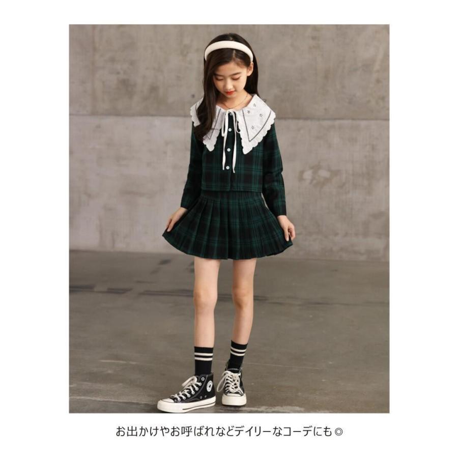 送料無料 チェック柄シャツ スカート 上下2点セット セットアップ チェック柄 シンプル フォーマル 入学式 p0627 |  | 11