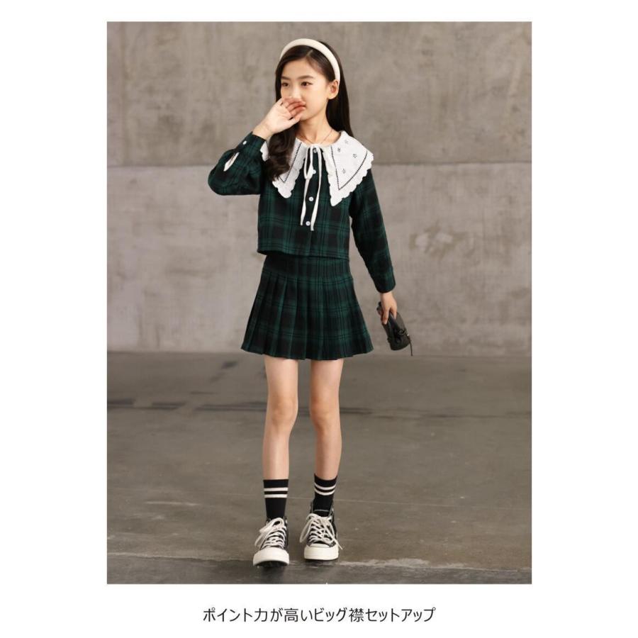 送料無料 チェック柄シャツ スカート 上下2点セット セットアップ チェック柄 シンプル フォーマル 入学式 p0627 |  | 07