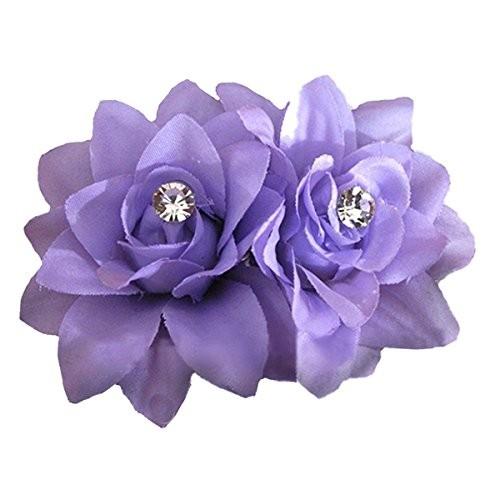 ACAMPTAR 女性のファッション花ヘアクリップ ヘアピン ブライダルウェディングパーティーヘアアクセサリー 紫