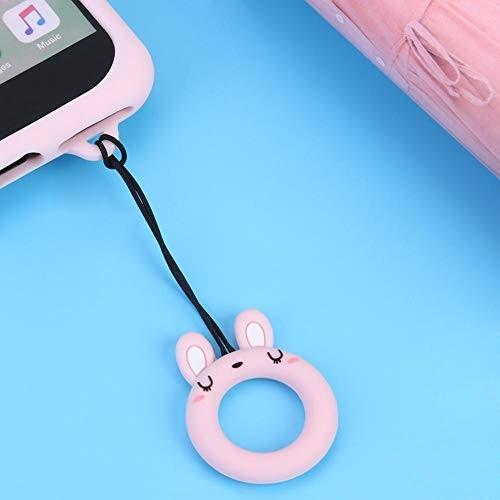 casualcatch ストラップ リングストラップ 携帯 スマホ用 落下防止 内径20mm ウサギ耳 ピンク