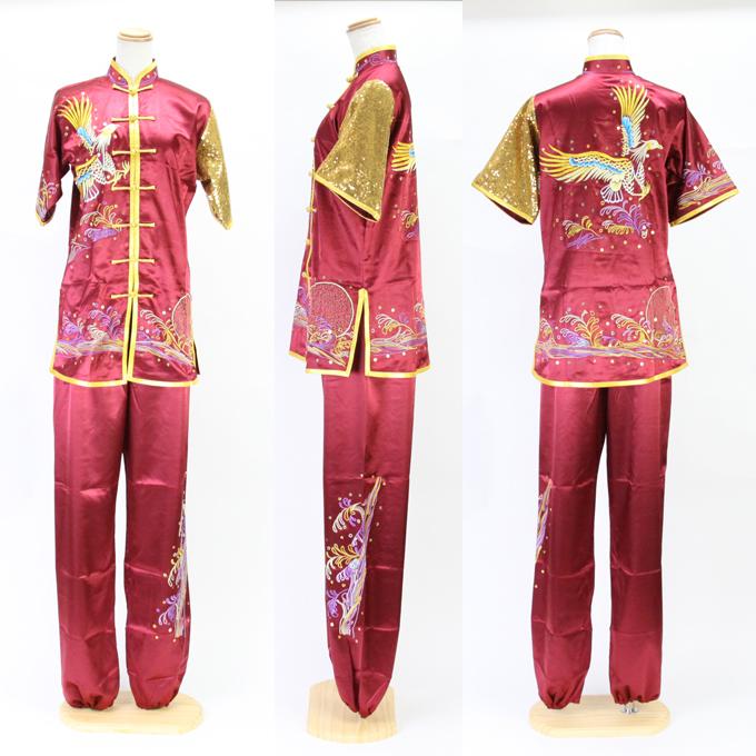 刺繍表演服 太極拳 長拳 オーダーメイドスタンダードシルレッチ 表演服 太極拳 服 チャイナ服_5