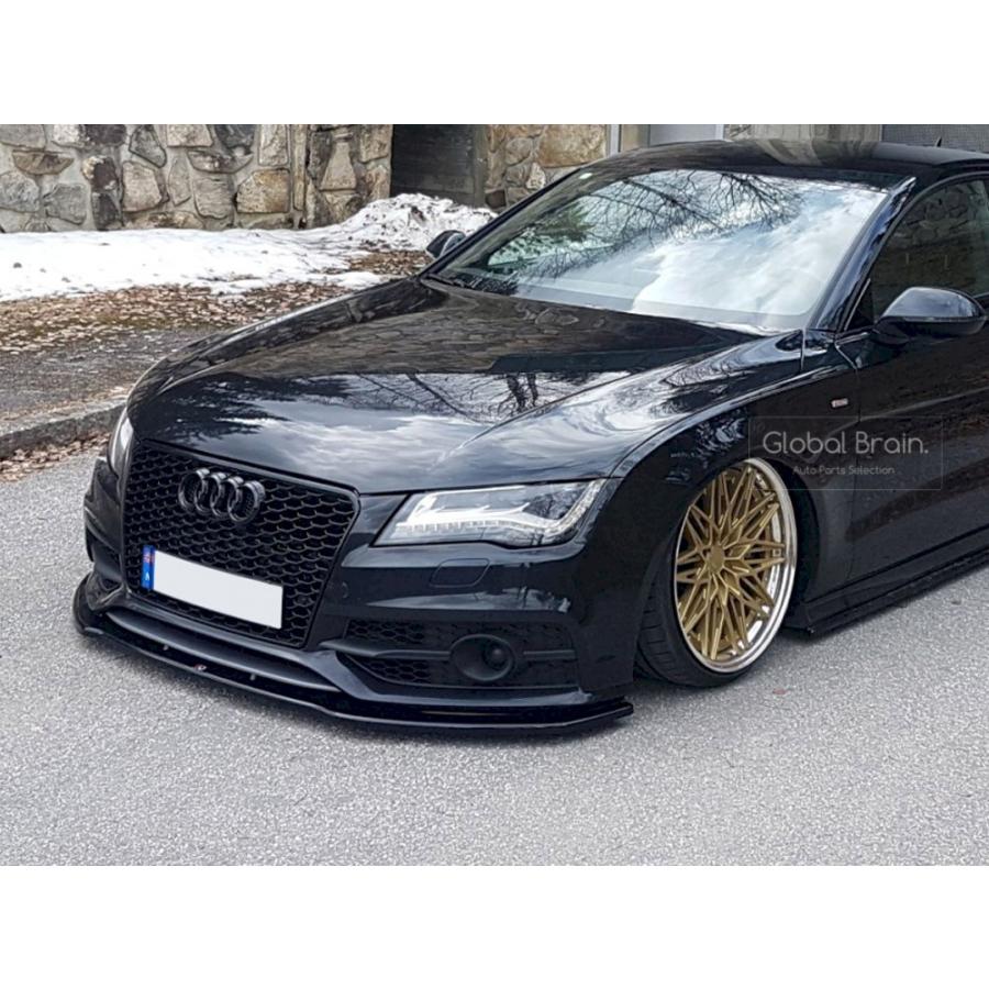 「164」12-15アウディA7Sラインデュラフレックスフロントバンパーリップ Audi（アウディ） A7 4G Sライン 前期 S7 フロント リップ スポイラー