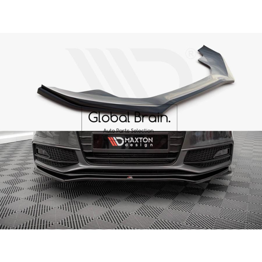 【新品・未開封】 Audi ブラック フロントバンパースポイラー 4ピースセット Audi アウディ A4 B8 後期 Sライン/ S4 B8.5 フロント リップ