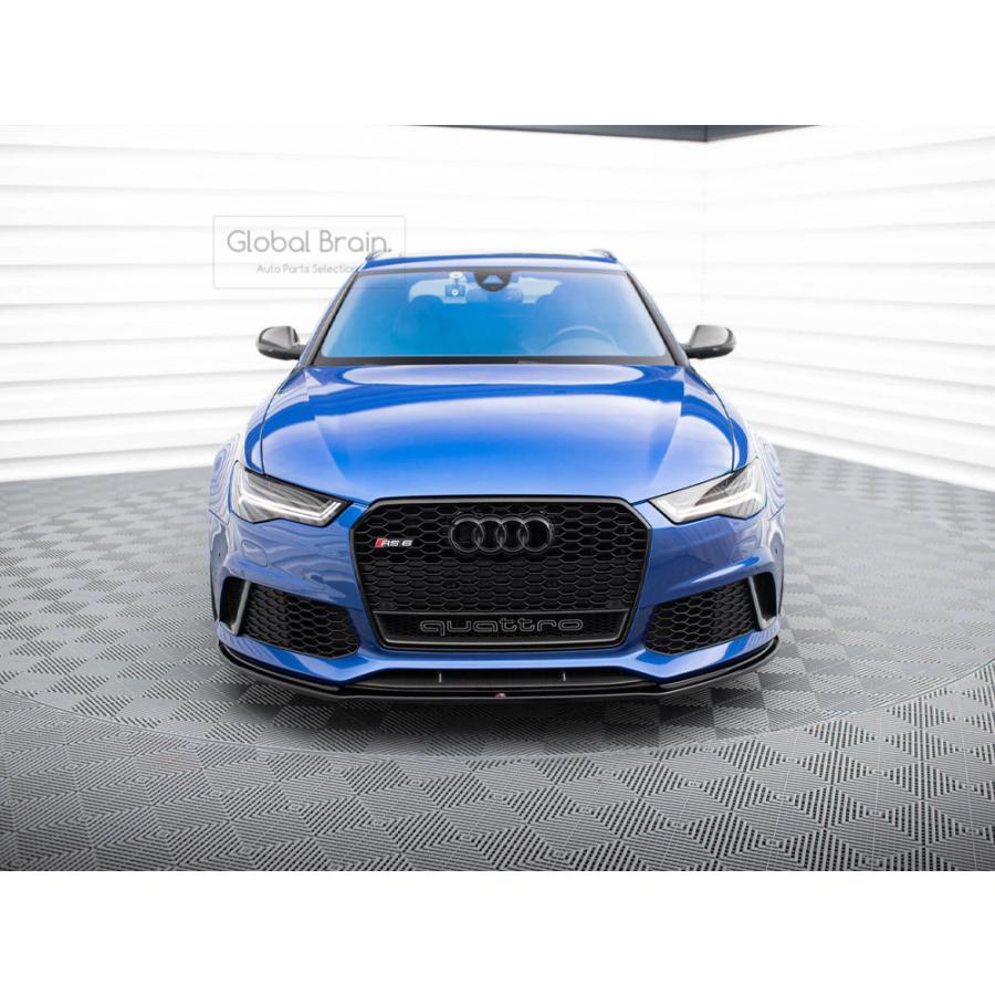 【新品】Audi rs6 2013-2018アウディ フロントリップスポイラー Audi（アウディ） RS6 4G 後期 フロント バンパー リップ スポイラー