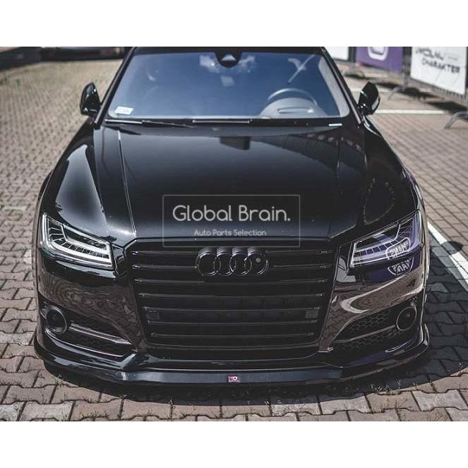 【新品・未開封】 Audi ブラック フロントバンパースポイラー 4ピースセット Audi アウディ A4 B8 後期 Sライン/ S4 B8.5 フロント リップ
