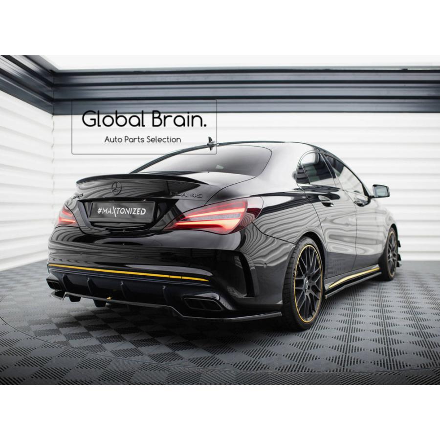 4フィン 光沢ブラック 車用リアバンパーディフューザー