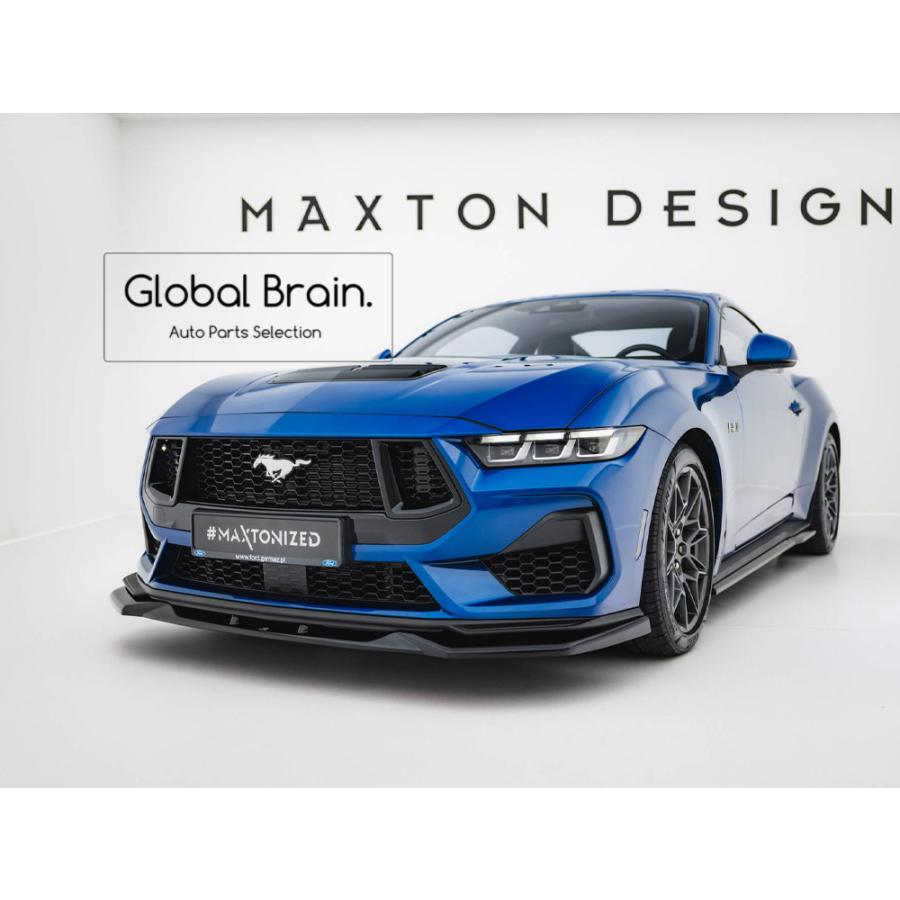 2024- フォード マスタング GT フロント リップ スポイラー V2/ フロント スプリッタ― エプロン バンパー ディフューザー スカート, image size:900x900