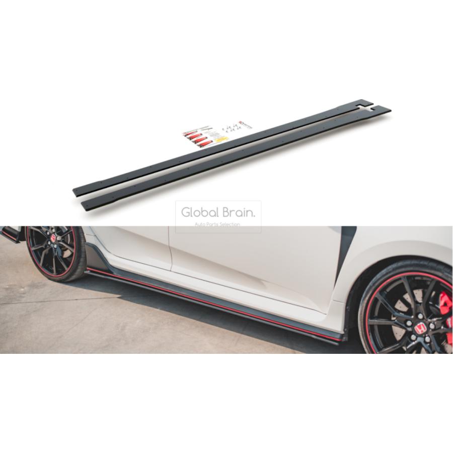 シビックタイプR FK8 サイドスポイラー ホンダ シビック タイプR FK8 サイド スカート カバー スポイラー V2