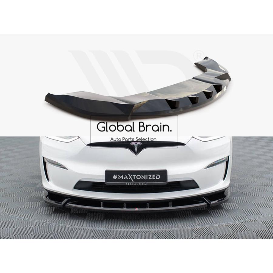 2023- テスラ モデル X 後期 フロント リップ スポイラー V2 : Global