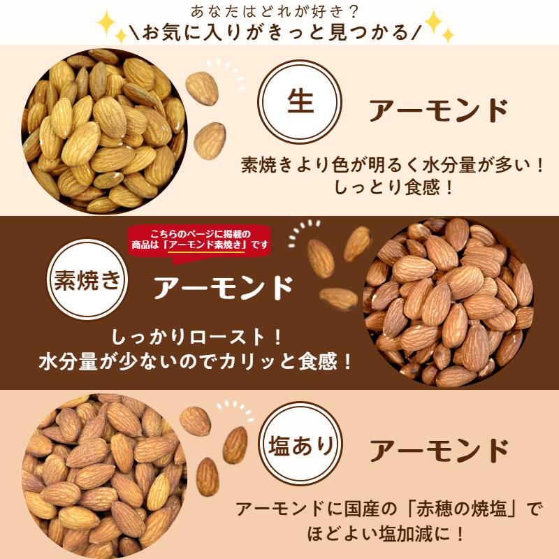 アーモンド 素焼き 3kg (1kg×3袋) 大容量 無塩 無油 保存料無添加