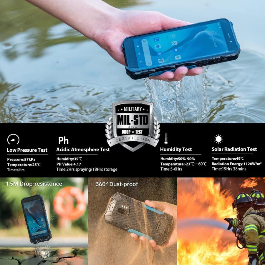 Oukitel Wp12 Pro Sim フリー 防水防塵耐衝撃 4gb Ram 64gb Rom Android 11スマートフォン13mp 2mp 2眼カメラ5mp 5 5インチ 4gデュアルsim 顔と指紋認証対応 21秋冬新作