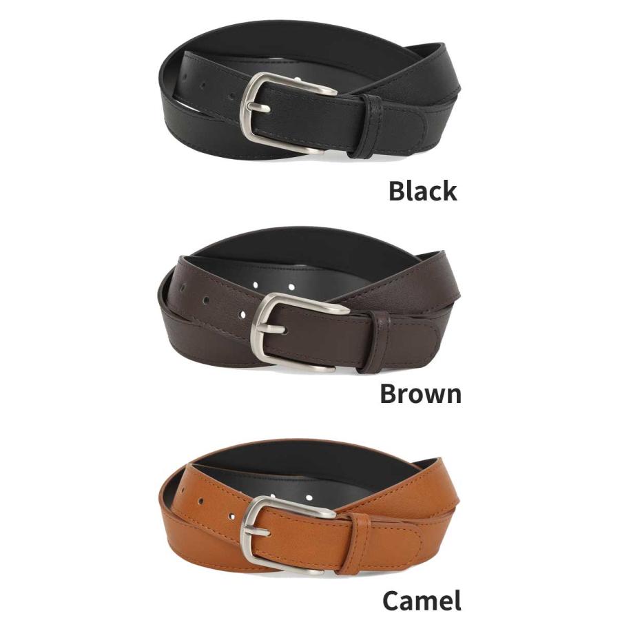 メンズ PUレザー ベルト Belt リクルート 定番 就活 スーツ ブラック