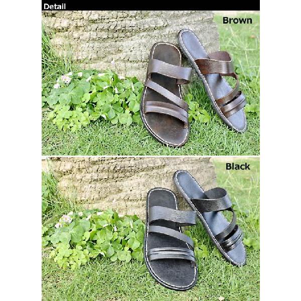 BENESU ネイビー レザーサンダル BENESU ネイビー レザーサンダル