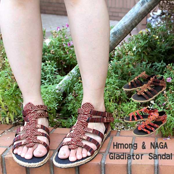 ナガ族 モン族 デザイン グラディエーター サンダル 一点物 アジアンデザイン エスニックファッション SANDAL アジアンテイスト GlobalMarket - 通販 - Yahoo ショッピング