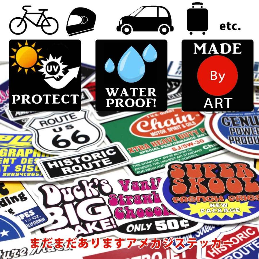 アメカジ ステッカー アート ワーゲンバス ヒッピー シール Sticker 防水 レッド イエロー｜globalmarket｜03