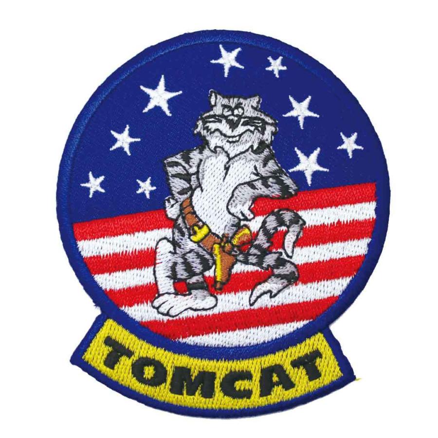 ワッペン アイロン ミリタリー CAT ネコ F-14 アメリカ 米海軍 戦闘機 キャラクター アップリケ わっぺん アイロンで簡単貼り付け｜globalmarket