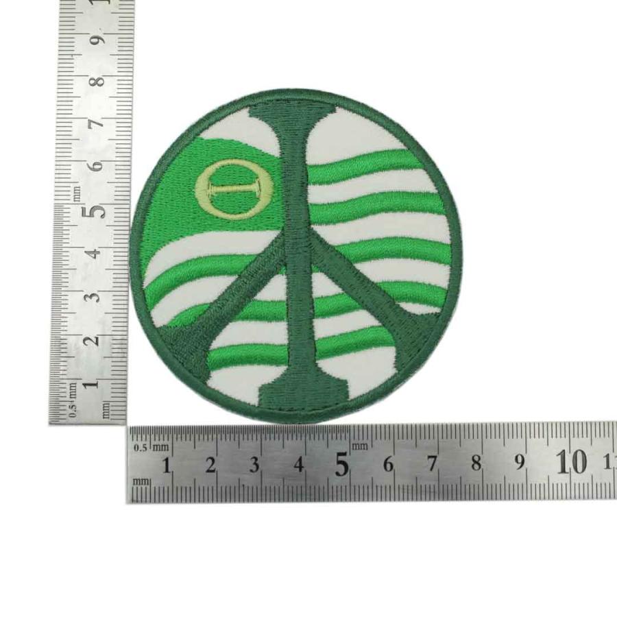 【F3号/手作り額縁入】Symbol of PEACE-平和の象徴- ワッペン アイロン PEACE ピース マーク 平和 グリーン デザイン