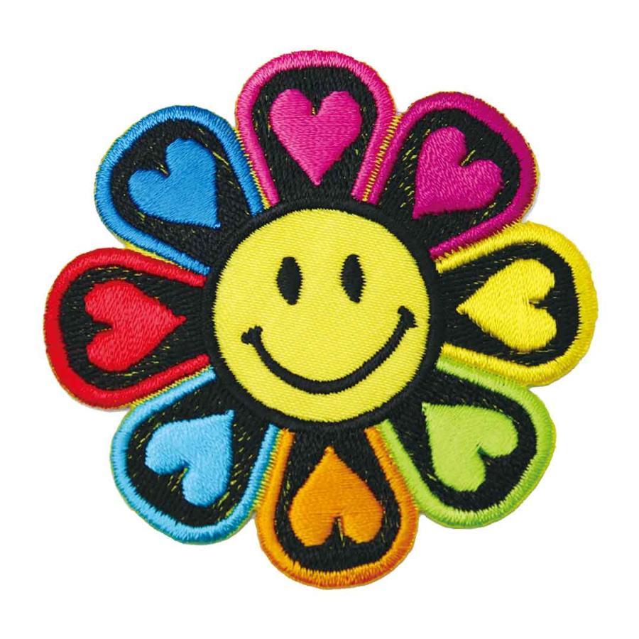 ワッペン アイロン スマイル ハート にこちゃん カラフル かわいい  