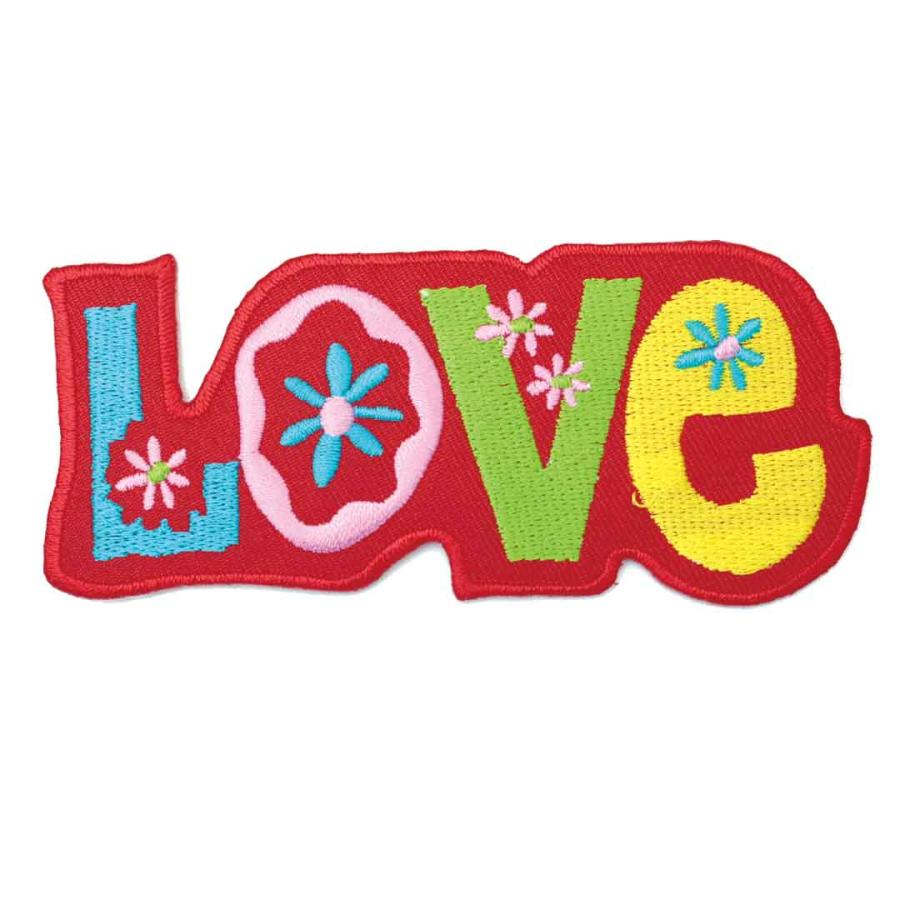 ワッペン アイロン LOVE レッド ラブ デザイン メッセージ かわいい