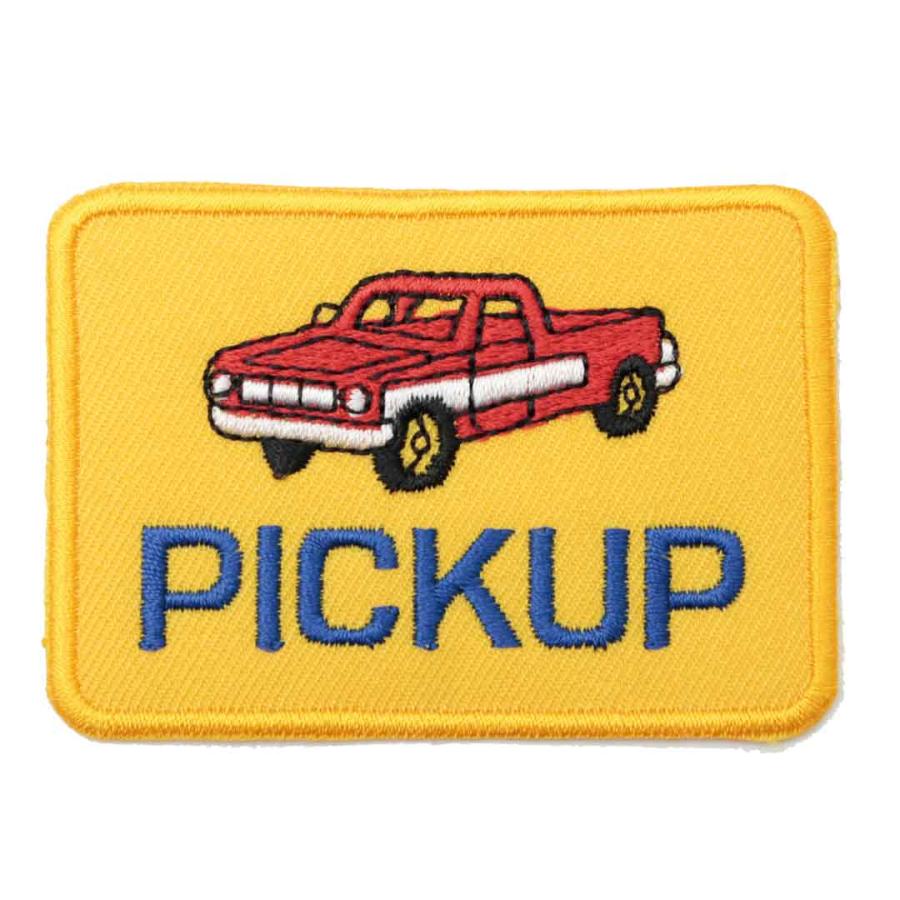 ワッペン アイロン PICK UP ピックアップ エンブレム 車 イエロー