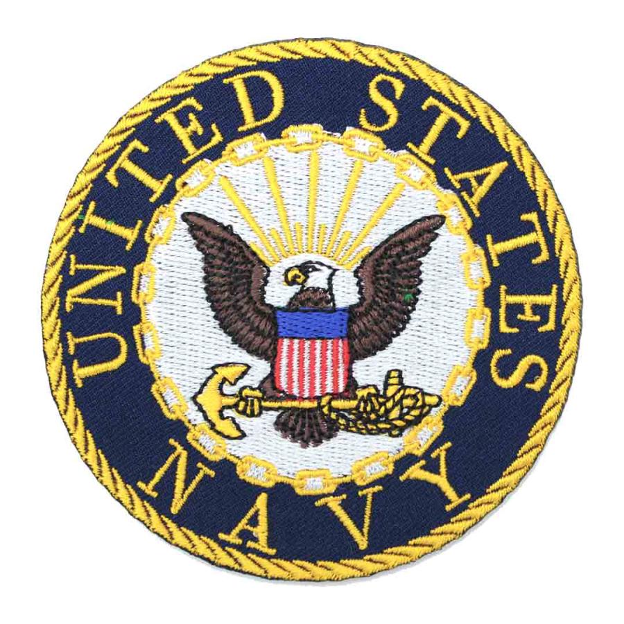 ワッペン アイロン ミリタリー 紋章 UNITED STATES NAVY 軍物 ネイビー