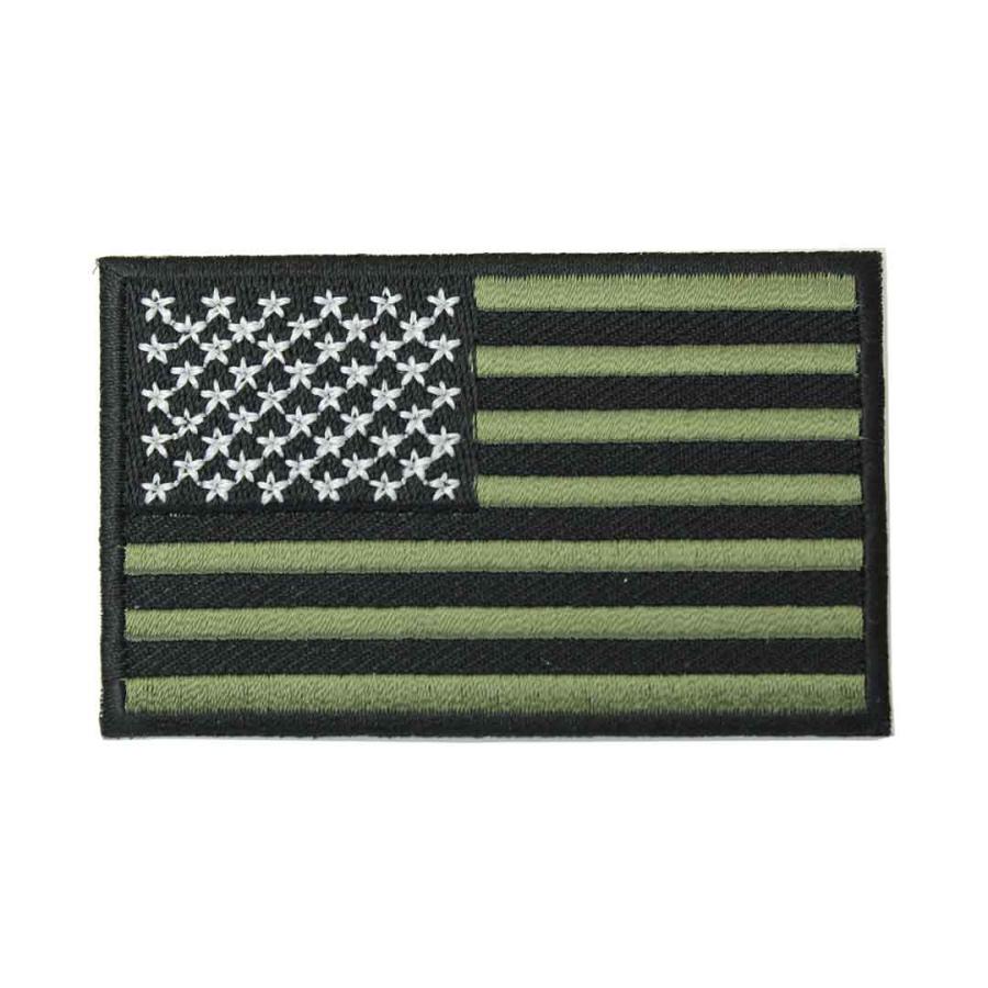 ワッペン アイロン アメリカ国旗 USA カーキ 星条旗 フラッグ FLAG