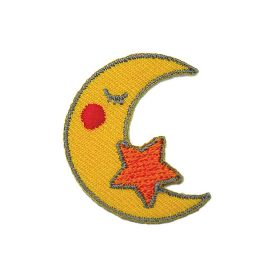 ワッペン アイロン ミニサイズ 月 MOON お月様 かわいい アップリケ