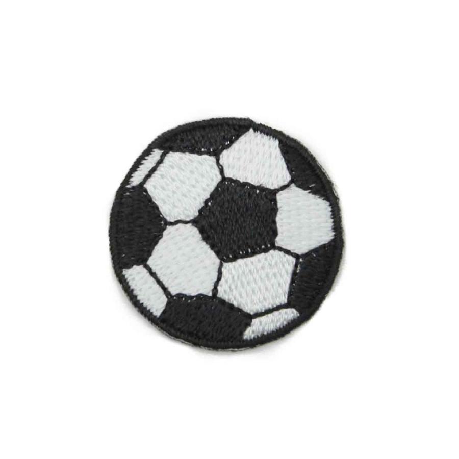 ワッペン アイロン ミニサイズ サッカーボール Soccer ホワイト