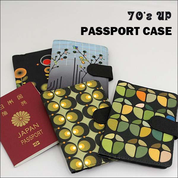 70`s風デザイン パスポートケース　パスポート　カード整理　レトロモチーフ　海外旅行｜globalmarket