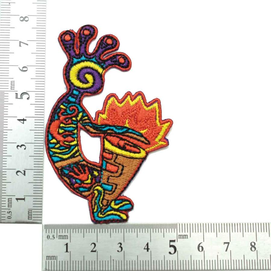 ワッペン アイロン ココペリ ホピ族 メキシコ アート