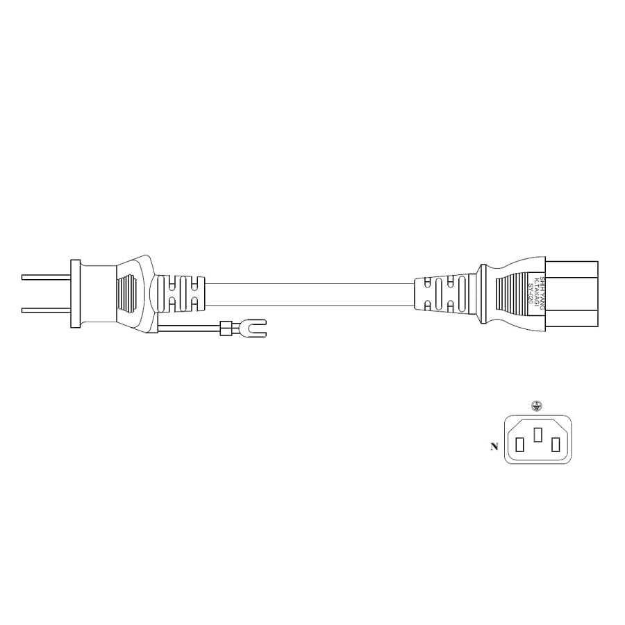 電源ケーブル IEC-106-5m 平2ピン＋アース端子 |  | 02