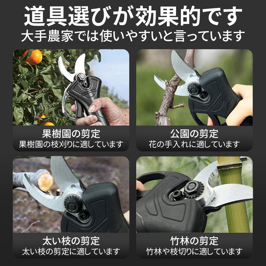 2025 剪定ばさみ 充電式 高枝切り マキタ バッテリー互換 200cm延長ポール 電動剪定ハサミ ブラシレスモーター 枝切り 軽量 電池残量表示 果樹用 家庭用 女性用 |  | 04