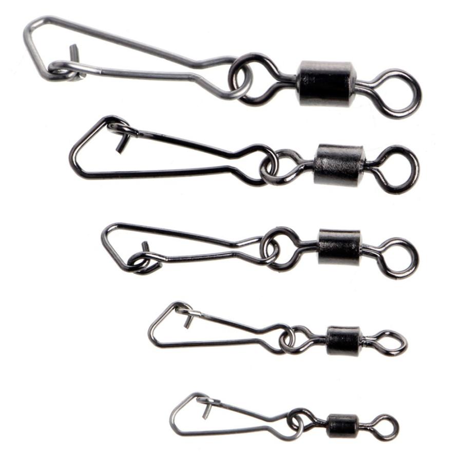 50ピースステンレス鋼釣りベアリングフックスナップピンローリングスイベルコネクタ Fcekano Edu Ng