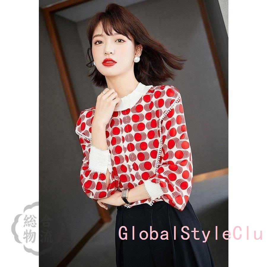 ブラウス レディース オフィス 長袖 春秋 40代 トップス シャツ 花柄 シフォン Tシャツ きれいめ おしゃれ 大きいサイズ 着痩せ 大人 上品 通勤 可愛い 新品 新しいブランド