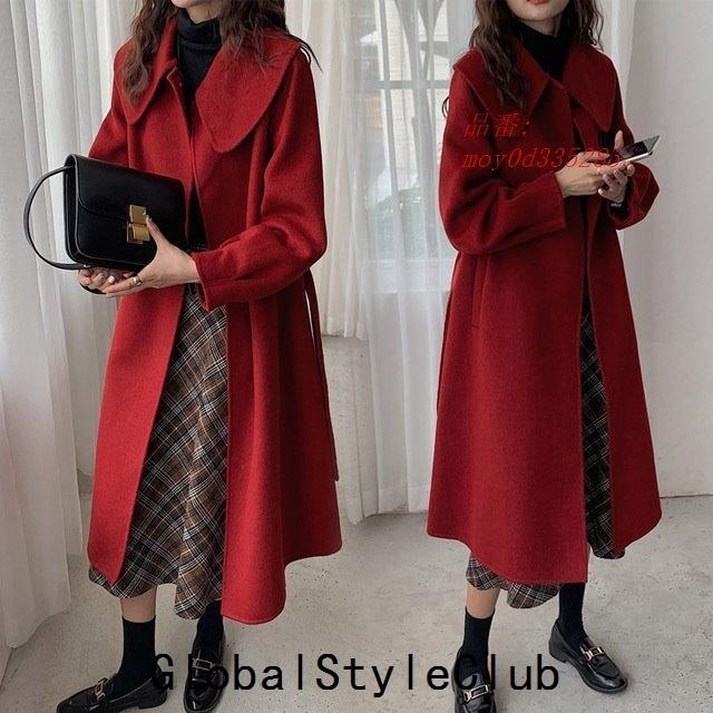 21年春の チェスターコート ワイン赤 ウール 可愛い 冬 秋 ラシャコート 赤 レディース コート 通勤通学 アウター オシャレ ブラック 代 ロングコート 30代 着痩せ チェスターコート サイズ S Cubahablemosdenegocios Com