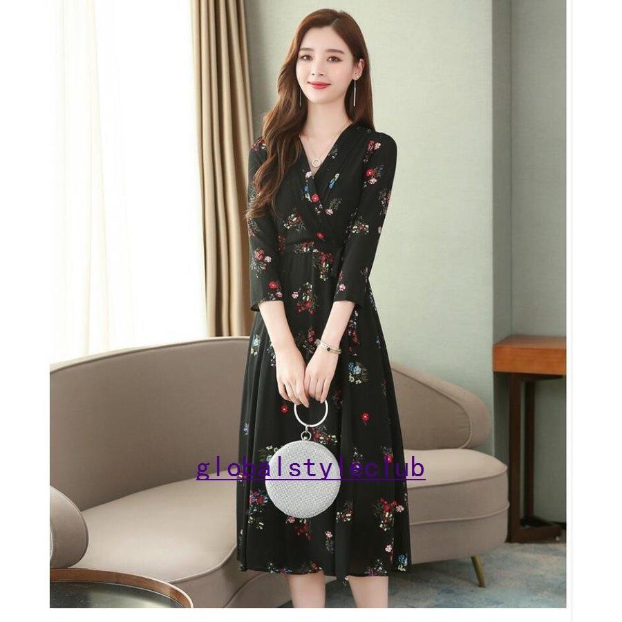 Sale Off パーティードレス花柄ワンピースミモレ丈ワンピースカジュアルvネック30代40代50代aラインワンピ発表会お食事会同窓会女子会上品おしゃれ着痩せ Dprd Jatimprov Go Id