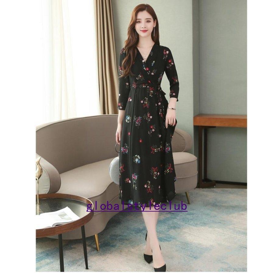 Sale Off パーティードレス花柄ワンピースミモレ丈ワンピースカジュアルvネック30代40代50代aラインワンピ発表会お食事会同窓会女子会上品おしゃれ着痩せ Dprd Jatimprov Go Id