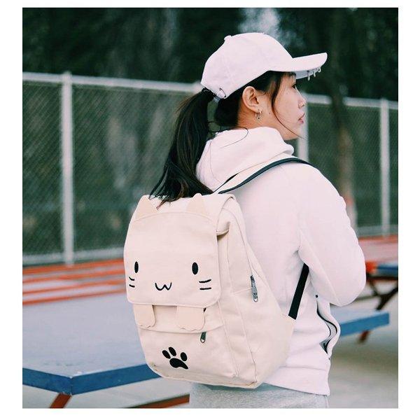 リュックサックレディースかわいいねこリュック猫おもしろ猫耳ねこネコ大容量a4通学高校生女子中学生大人韓国キャンバスバッグ超 Gsc745bcc Globalstyleclub 通販 Yahoo ショッピング