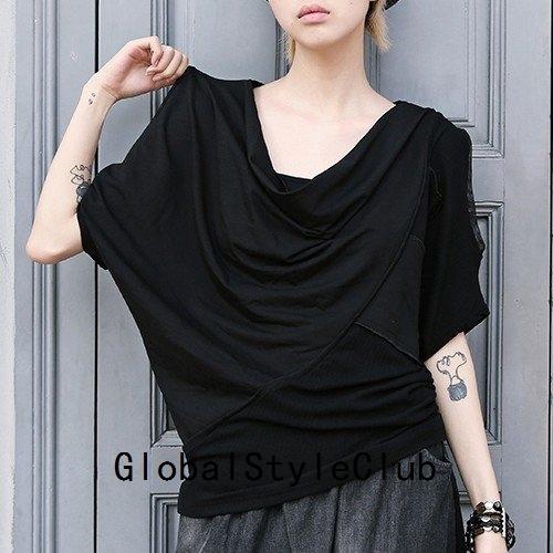 トップス レディース 無地 Tシャツ ノースリーブ 春夏秋 モード系 個性的 40代 ファッション Gscxq3281e37f Globalstyleclub 通販 Yahoo ショッピング