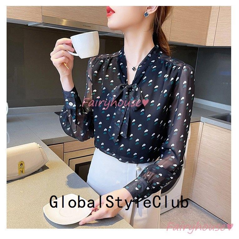 トップス ディズニーコレクション ブラウス レディース 長袖ブラウス 秋服 オフィスブラウス リボンvネック プリント オシャレブラウス シフォントップス 韓国風 大人 通勤ol ゆったりシャツ40代 1749g44hap Www Tritop Com Br