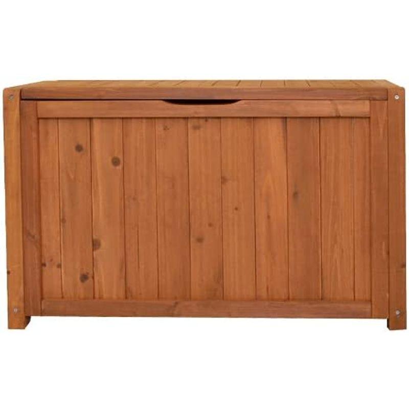 ガーデンガーデン　天然木製ベンチボックス(ストッカー)　ライトブラウン　幅80cm×奥行31cm×高さ50.5cm　BOX-B800LBR