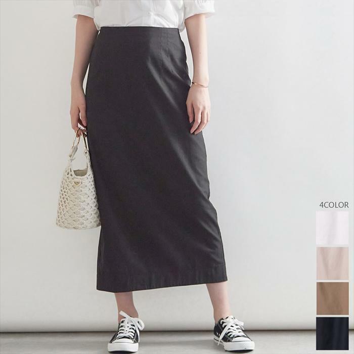 ロング、マキシ丈スカート リネンコットンストレートロングスカート | 