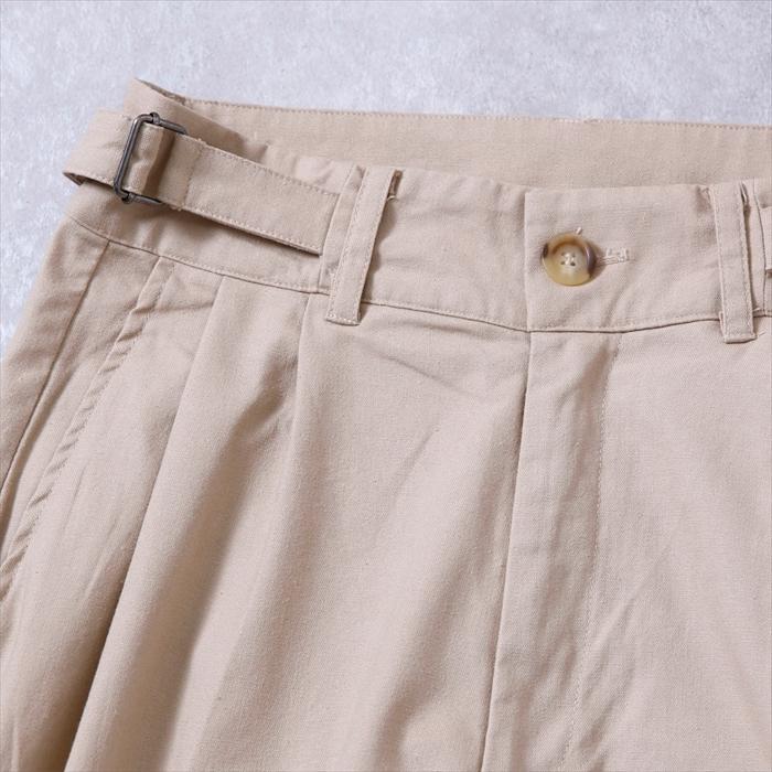 レディースワイド、バギーパンツ コットンリネン サイドベルトワイドパンツ |  | 04