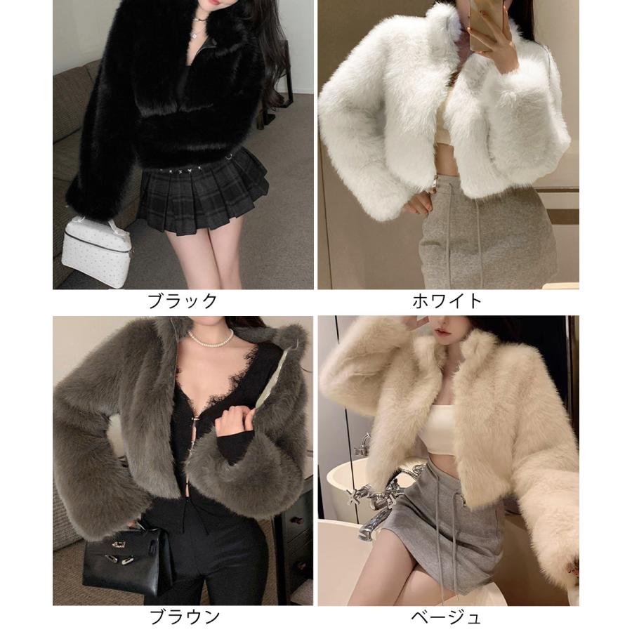 ファージャケット ふわふわファーボレロ冬 レディース アウター コート 