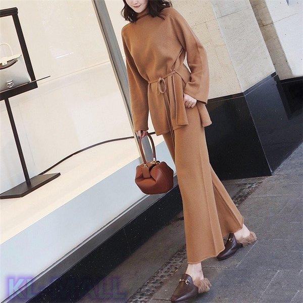 ファッション 定番入荷 ニット セットアップ レディース Exest セットアップ 長袖ブラウス メリヤス ロングパンツ 韓国風 大きいサイズ 通勤 Ol オシャレ Kth1fqkeol Www Kbdav Ac In