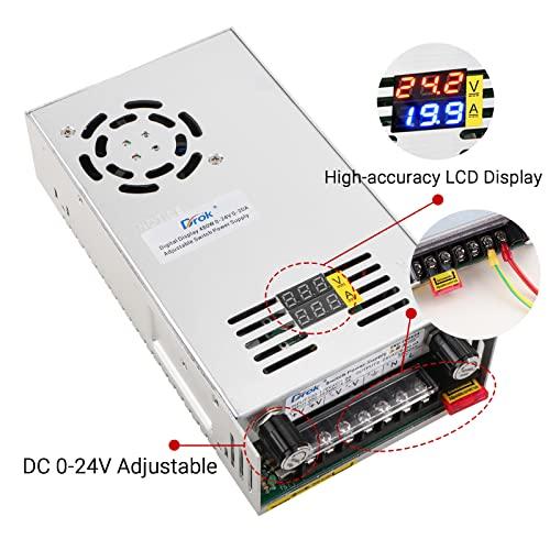 DROK スイッチング電源 AC 110/220VDC 0-24V 0-20A 480W 電圧調整可能 安定化電｜globestore｜07